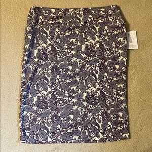 Paisley Print Skirt - purple, blue and cream